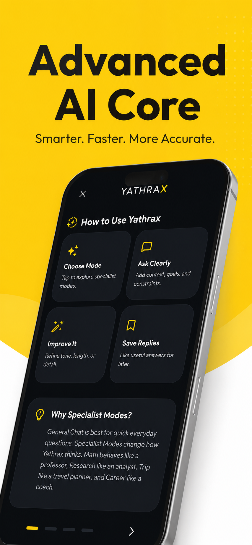 Yathrax advanced AI core conversation interface view